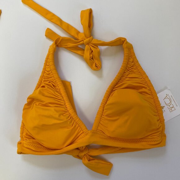 BECCA Triangle Halter Bikini Top – Medium – NWT – ORB Marigold Yellow - Picture 4 of 4